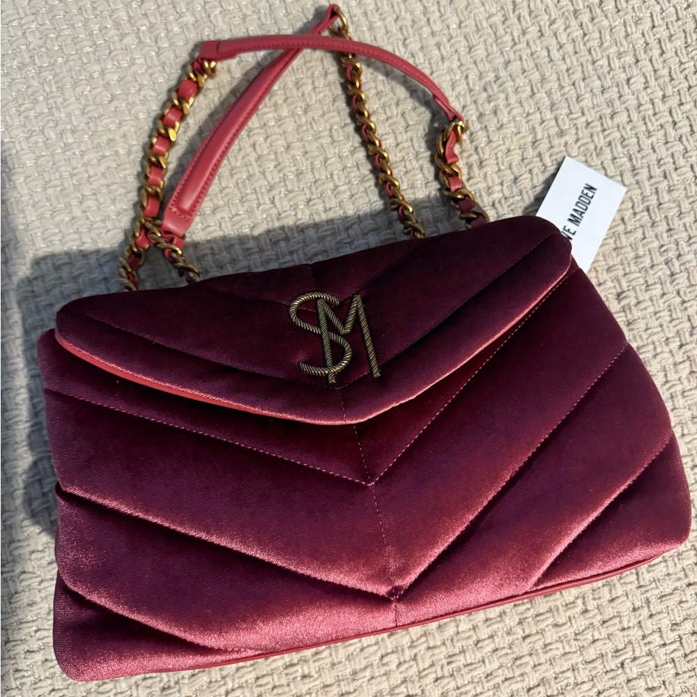 Steve Madden Velvet Burgundy Shoulder Bag